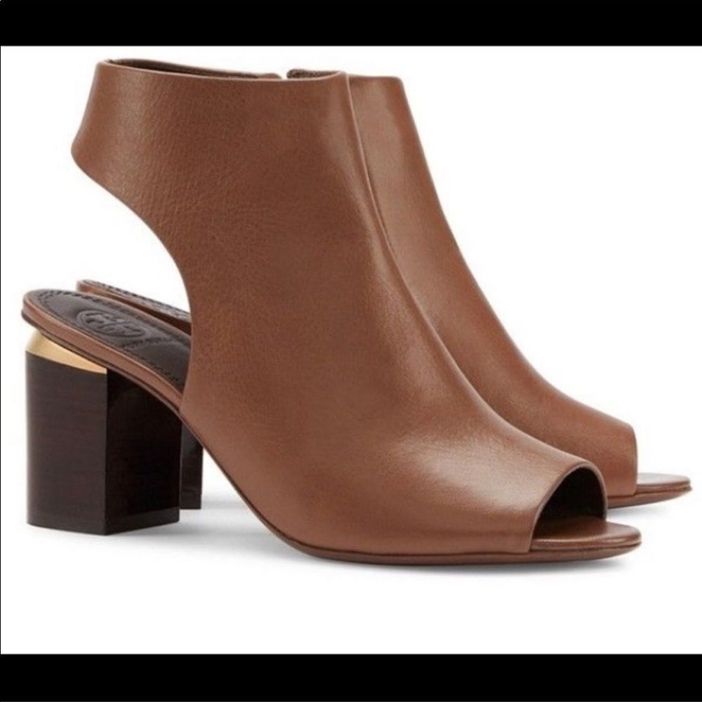 TORY BURCH GORGEOUS Jones Peep Toe Bootie (bistro brown) SIZE 9.5! 💖💎💁‍♀️